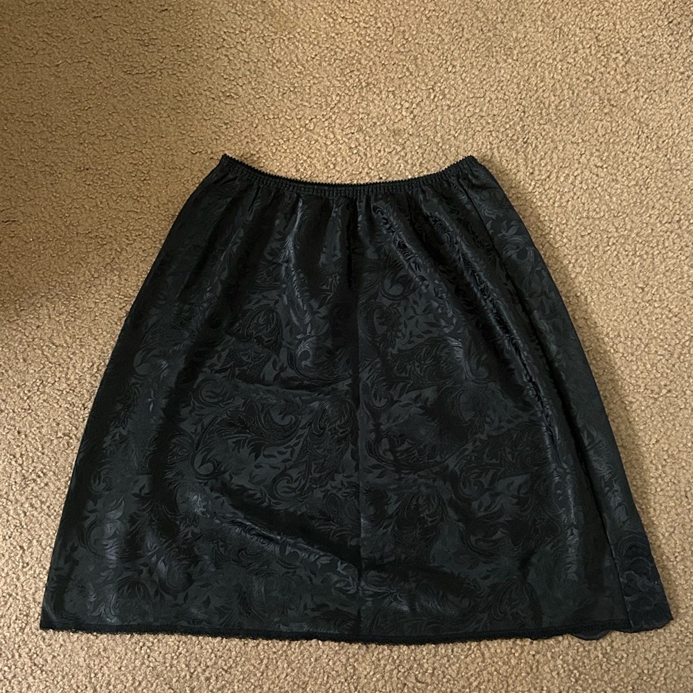 Black Knee-Length A-Line Skirt gothic